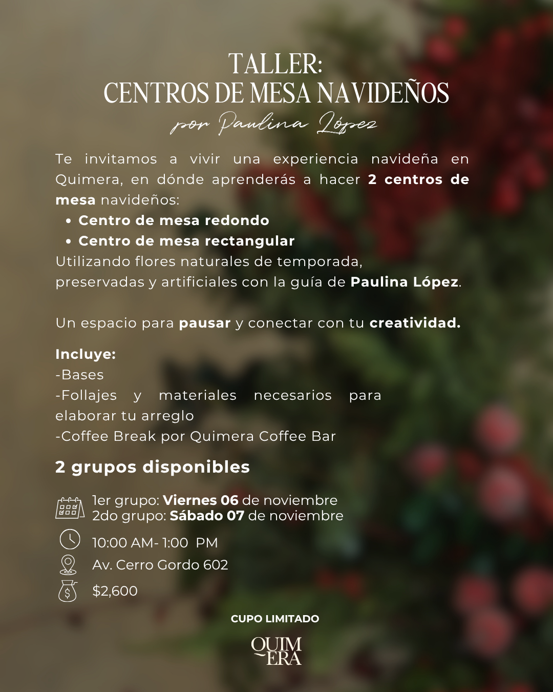 TALLER: CENTROS DE MESA NAVIDEÑOS