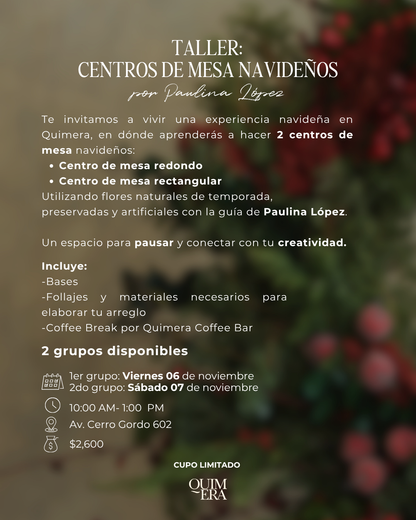 TALLER: CENTROS DE MESA NAVIDEÑOS